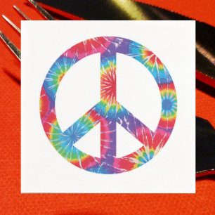 Serviettes En Papier Arc-en-ciel Peace Sign Napkins 60s Soixante