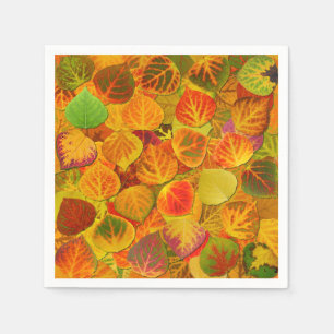Serviettes En Papier Aspen Feuilles Collage Solid Medley 1