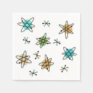 Serviettes en papier atomique du milieu du siècle