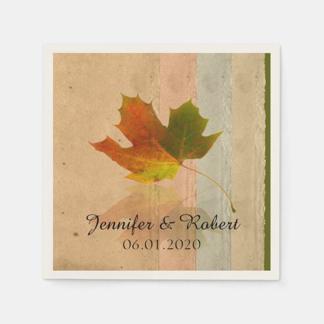 Serviettes En Papier Automne Mariage feuille d'érable Napkin (Devant)