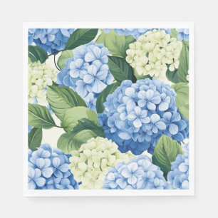 Serviettes en papier aux hortensias floraux