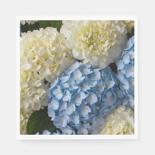 Serviettes en papier aux hortensias floraux