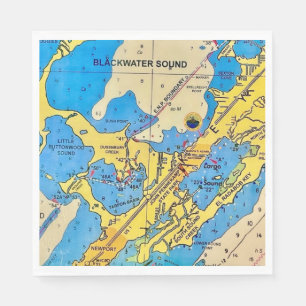 Serviettes en papier avec carte nautique des Flori