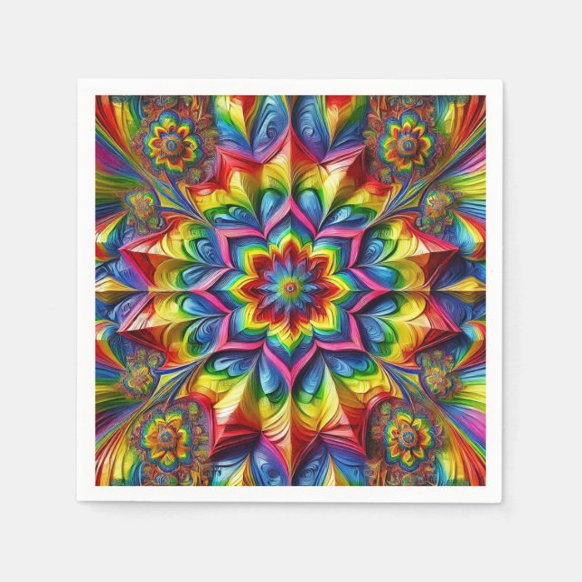 Serviettes en papier avec design couleur LGBTQ (Devant)