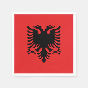 Serviettes en papier avec drapeau d'Albanie
