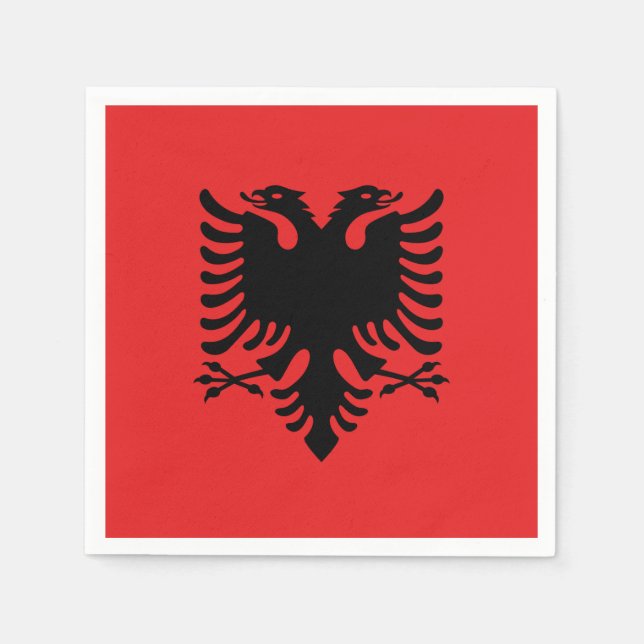 Serviettes en papier avec drapeau d'Albanie (Devant)
