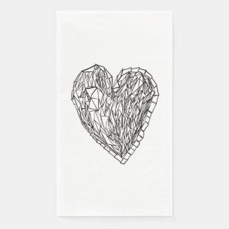 Serviettes en papier avec illustration de cœur d'a