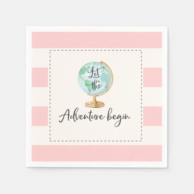 Serviettes En Papier Aventure commence Baby shower Party Napkin (Devant)