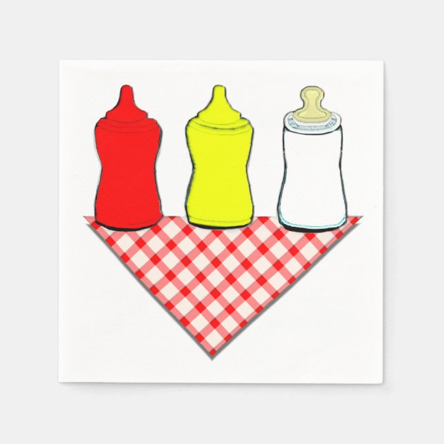 Serviettes En Papier Baby shower BBQ (Devant)