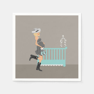 Serviettes En Papier Baby shower Cowboy - Blonde - Pays Western Thème