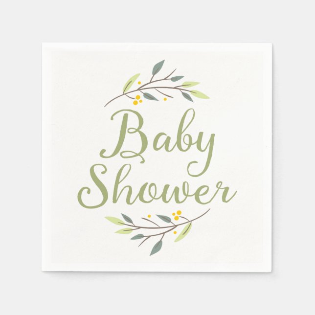 Serviettes En Papier Baby shower de forêt de bois (Devant)