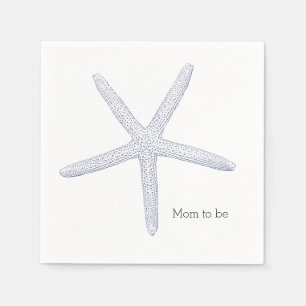 Serviettes En Papier Baby shower de plage Blue Starfish