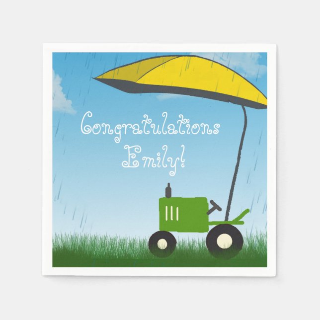 Serviettes En Papier Baby shower de tracteur (Devant)