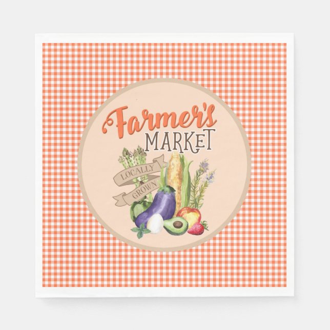 Serviettes En Papier Baby shower du marché agricole (Devant)