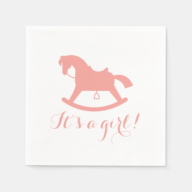 Serviettes En Papier Baby shower en silhouette Cheval Rocheuse serviett (Devant)