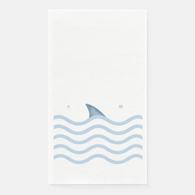 Serviettes en papier Baby shower fin requin (Devant)