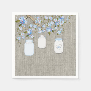 Serviettes En Papier Baby-Shower pour Garçons Bocal en toile de jute