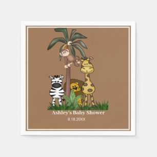 Serviettes En Papier Baby shower Safari Jungle customisé