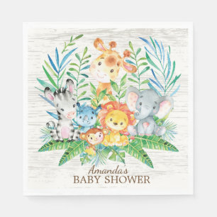 Serviettes En Papier Baby shower Safari Jungle Papier