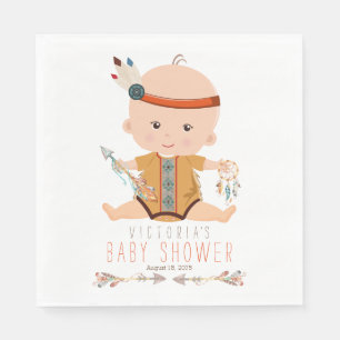 Serviettes En Papier Baby shower tribal Boho Napkins