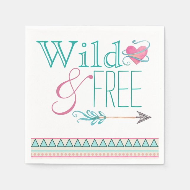 Serviettes En Papier Baby shower tribal de filles (Devant)