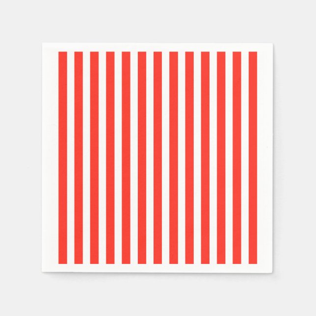 Serviettes En Papier Balançoires de cirque rouge et blanc (Devant)