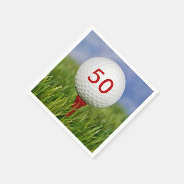 Serviettes En Papier balle de golf sur tee rouge (Coin)