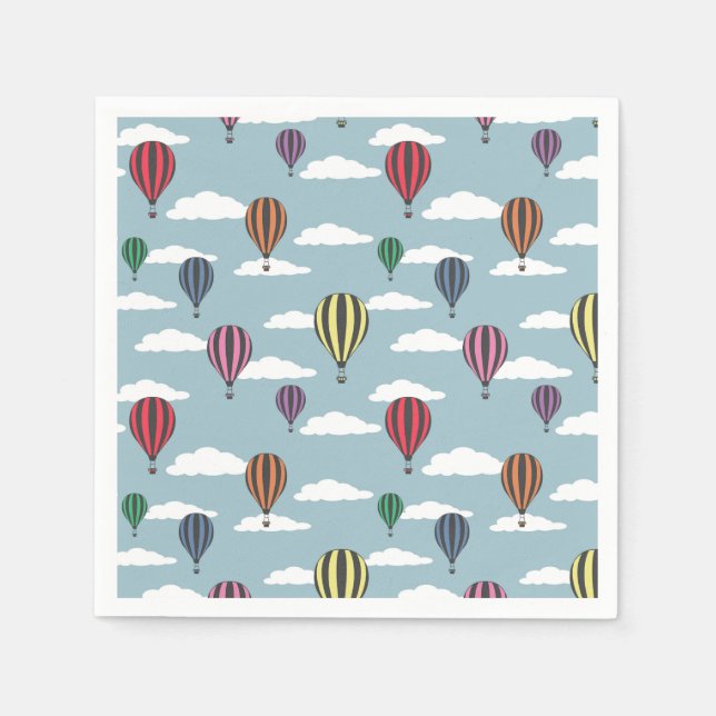 Serviettes En Papier Ballons chauds colorés (Devant)