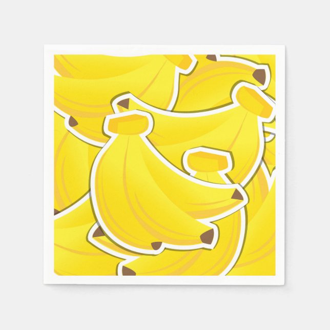 Serviettes En Papier Bananes funky (Devant)
