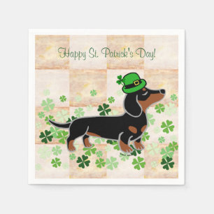 Serviettes En Papier Bande dessinée 5 de teckel de jour de St Patrick