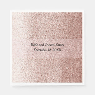 Serviettes En Papier Bande rose gold fausse pailletée rose