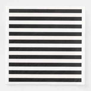 Serviettes En Papier Bandes horizontales noires