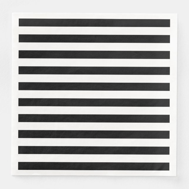 Serviettes En Papier Bandes horizontales noires (Devant)