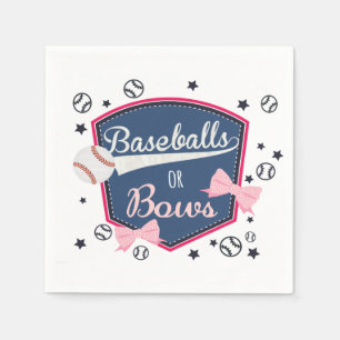 Serviettes En Papier Baseball ou bows Genre Reveal
