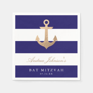 Serviettes En Papier Bat mitzvah nautique de marine