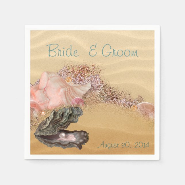 Serviettes En Papier Beach Wedding Sandy Shore (Devant)