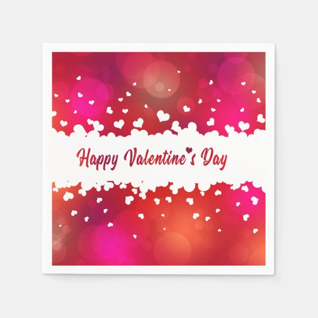 Serviettes En Papier Beau Coeurs Heureuses Saintes-Valentin - Papier Na (Devant)