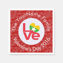 Serviettes En Papier Birman Myanmar Drapeau Coeur rouge AMOUR