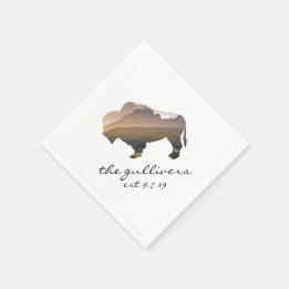 Serviettes En Papier Bison Mariage rustique