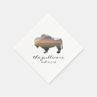 Serviettes En Papier Bison Mariage rustique