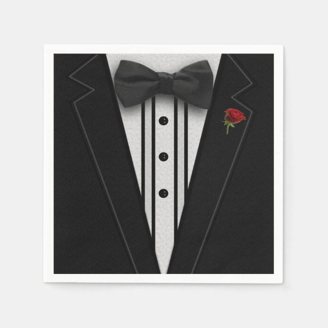 Serviettes En Papier Black Tuxedo (Devant)