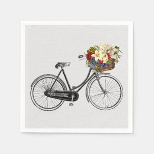 serviettes en papier blanc vélo fleur de vélo
