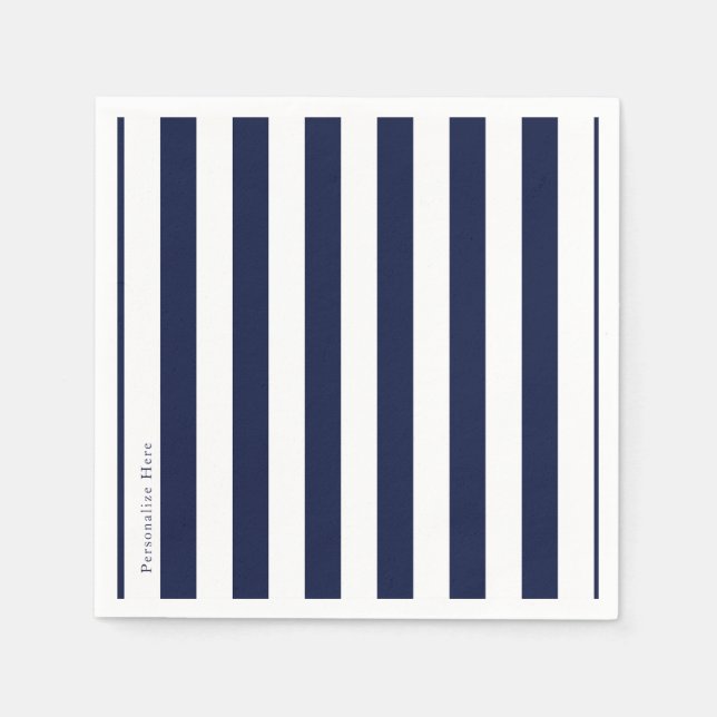 Serviettes En Papier Bleu & Blanc Grandes Grandes Modernes Gratées Pers (Devant)