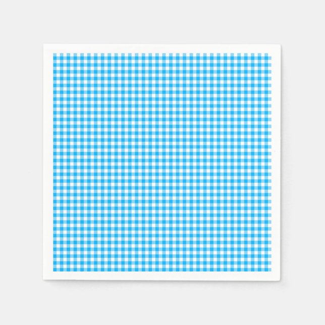 Serviettes en papier bleu En vichy-Caraïbes (Devant)