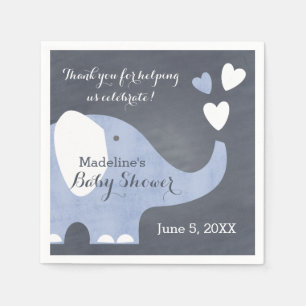 Serviettes En Papier Blue Elephant Heart