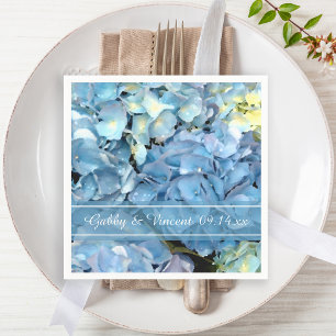 Serviettes En Papier Blue Hydrangea Floral Mariage