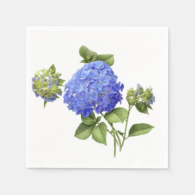Serviettes En Papier Blue Hydrangeas (Devant)
