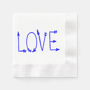 Serviettes En Papier Blue Love Flèches de mariage