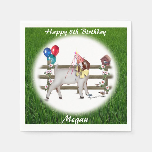 Serviettes En Papier Boer Chèvre Personnalisé Anniversaire de fête Napk (Devant)