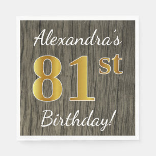 Serviettes En Papier Bois de Faux, anniversaire d'or de Faux